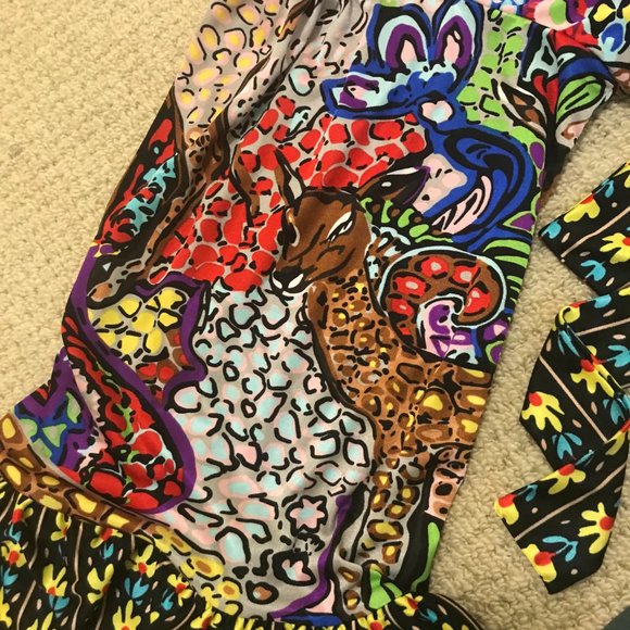 Vintage Betsey Johnson Colorful Bambi Mini icon Runway Dress Size 2 small - Picture 13 of 13